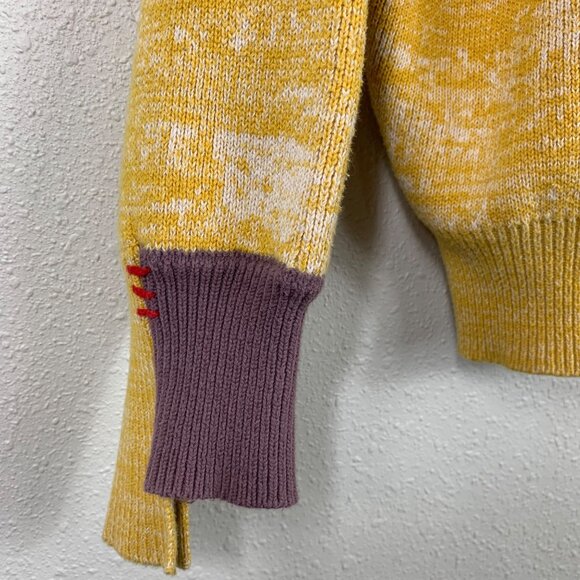 Urban Outfitters BDG Corrina Collared Knit Sweater Yellow Size Medium - Picture 7 of 8